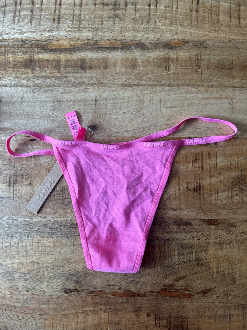 Skims cotton logo string thong sugar Pink G string underwear 2X NEW NWT